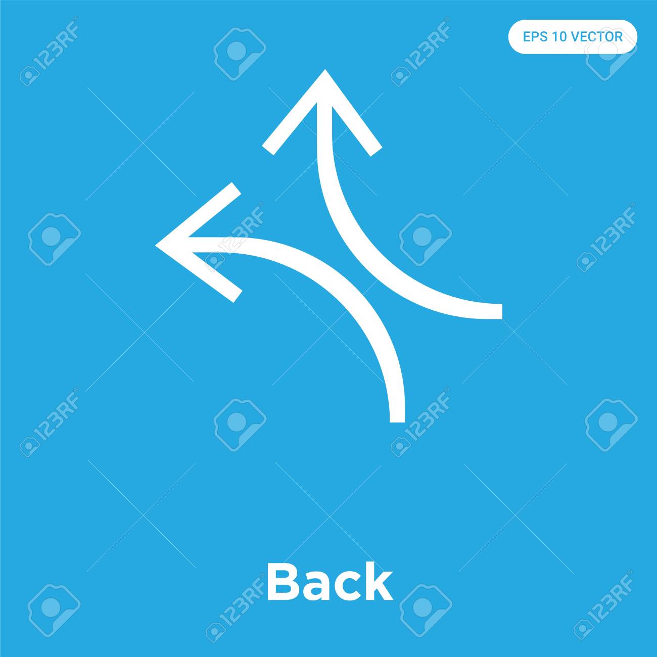Back vector icon isolated on blue background, sign and symbol, Back icons collection - 114806122 Back vector icon isolated on blue background, sign and symbol, Back icons collection - 114806122