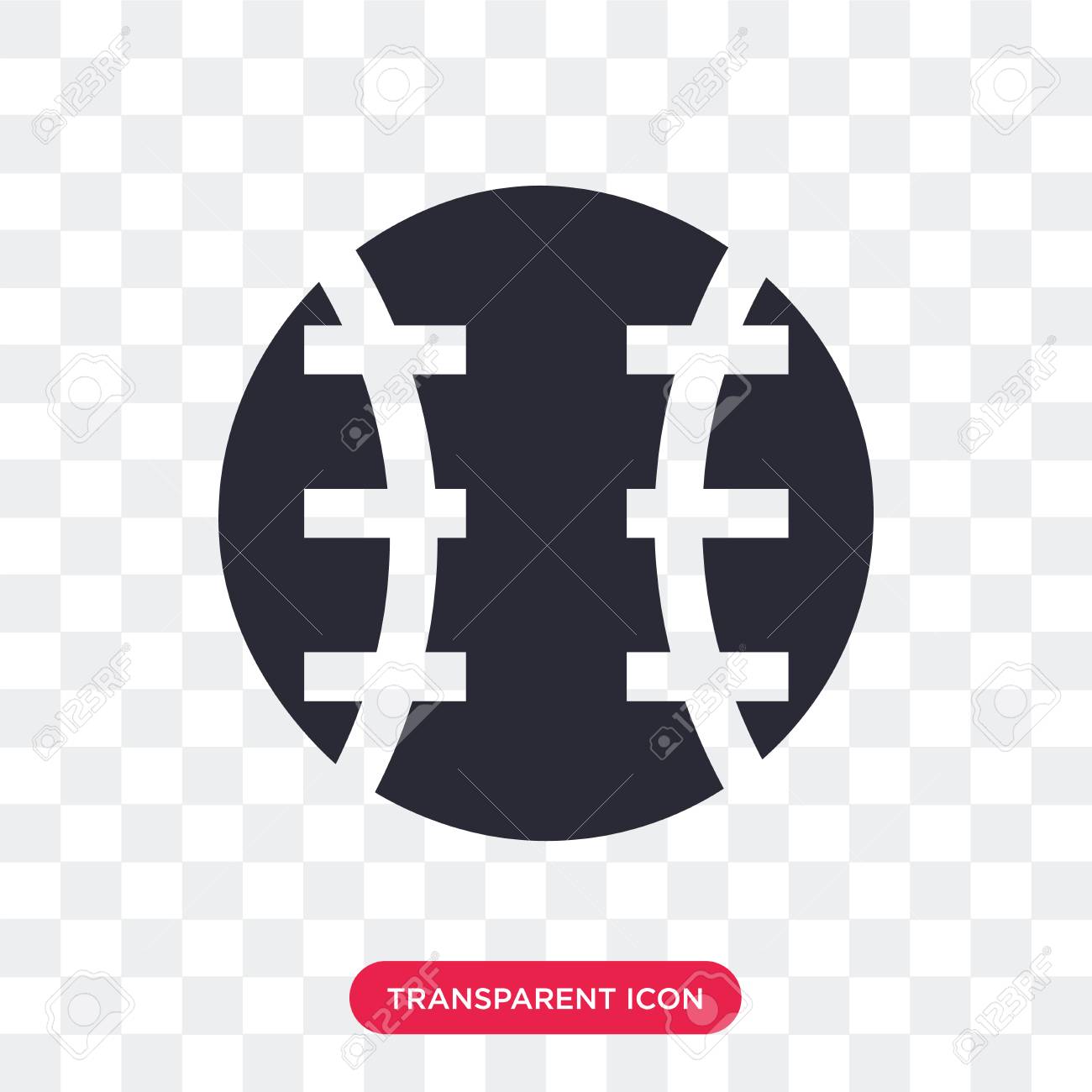 baseball ball vector icon isolated on transparent background