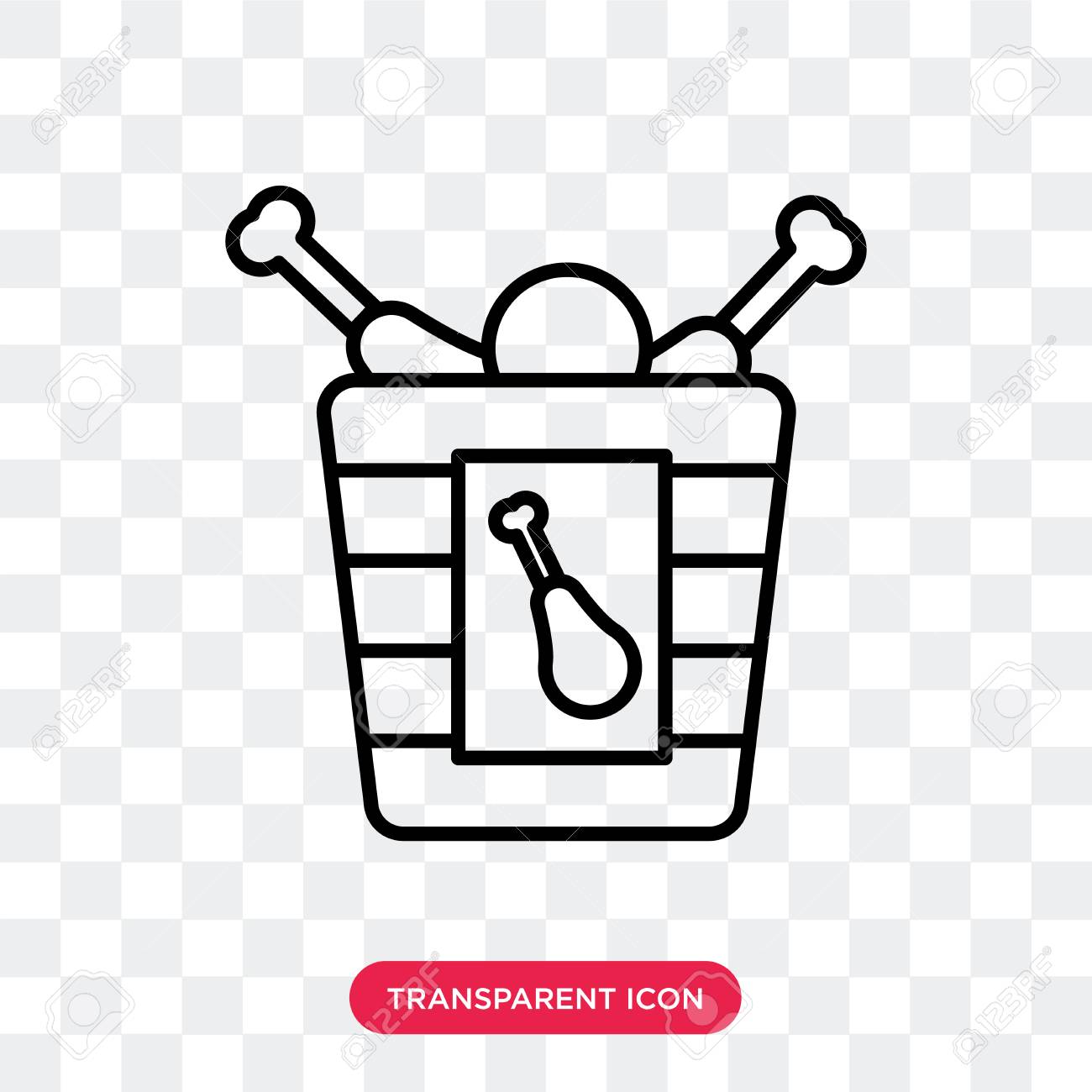 Fried Chicken Vector Icon Isolated On Transparent Background Royalty Free Cliparts Vectors And Stock Illustration Image