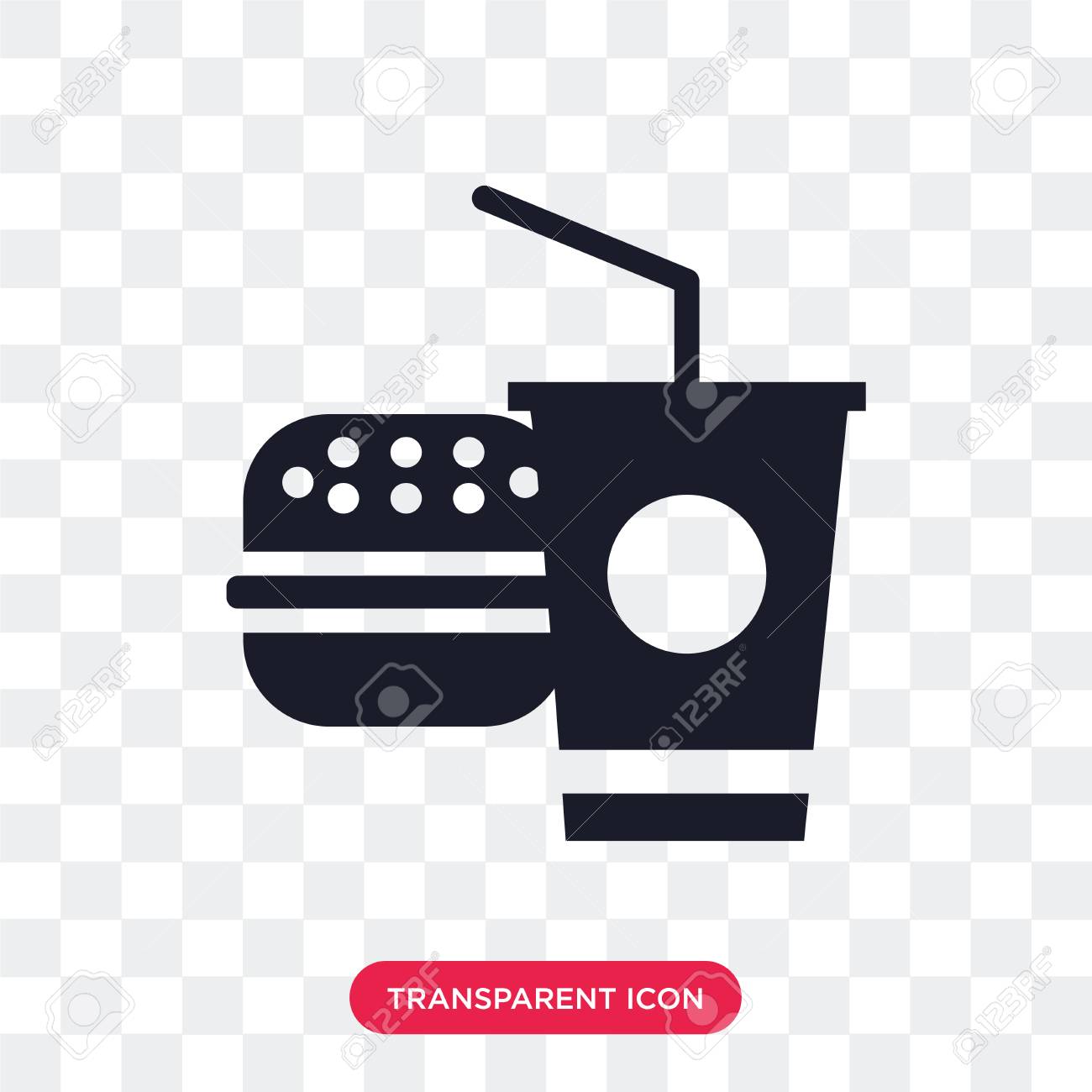 Fast Food Vector Icon Isolated On Transparent Background Fast