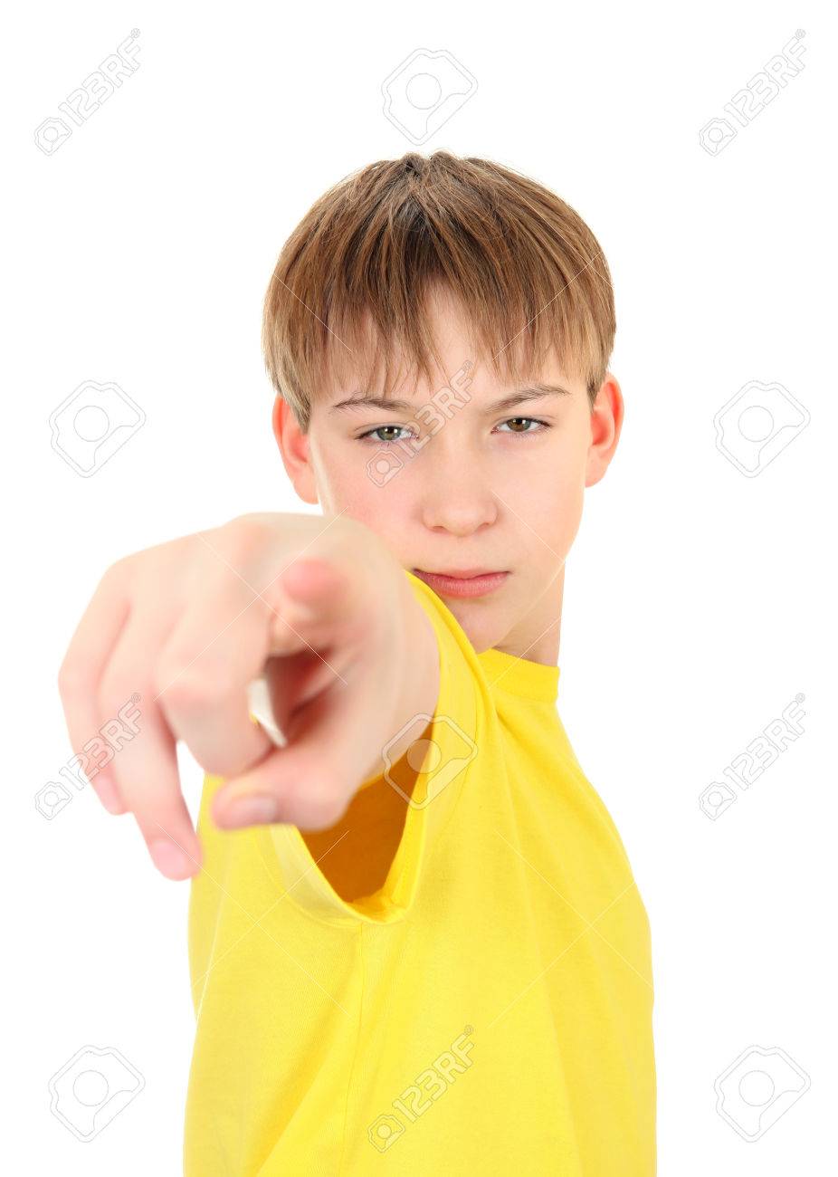 Serious Boy Pointing At You Isolated On The White Background Stock Photo,  Picture and Royalty Free Image. Image 35347586.