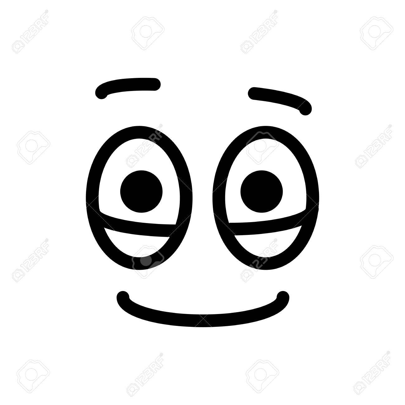 アプリと Web サイトの満足のうれしい笑顔顔絵文字ライン アート アイコン のイラスト素材 ベクタ Image