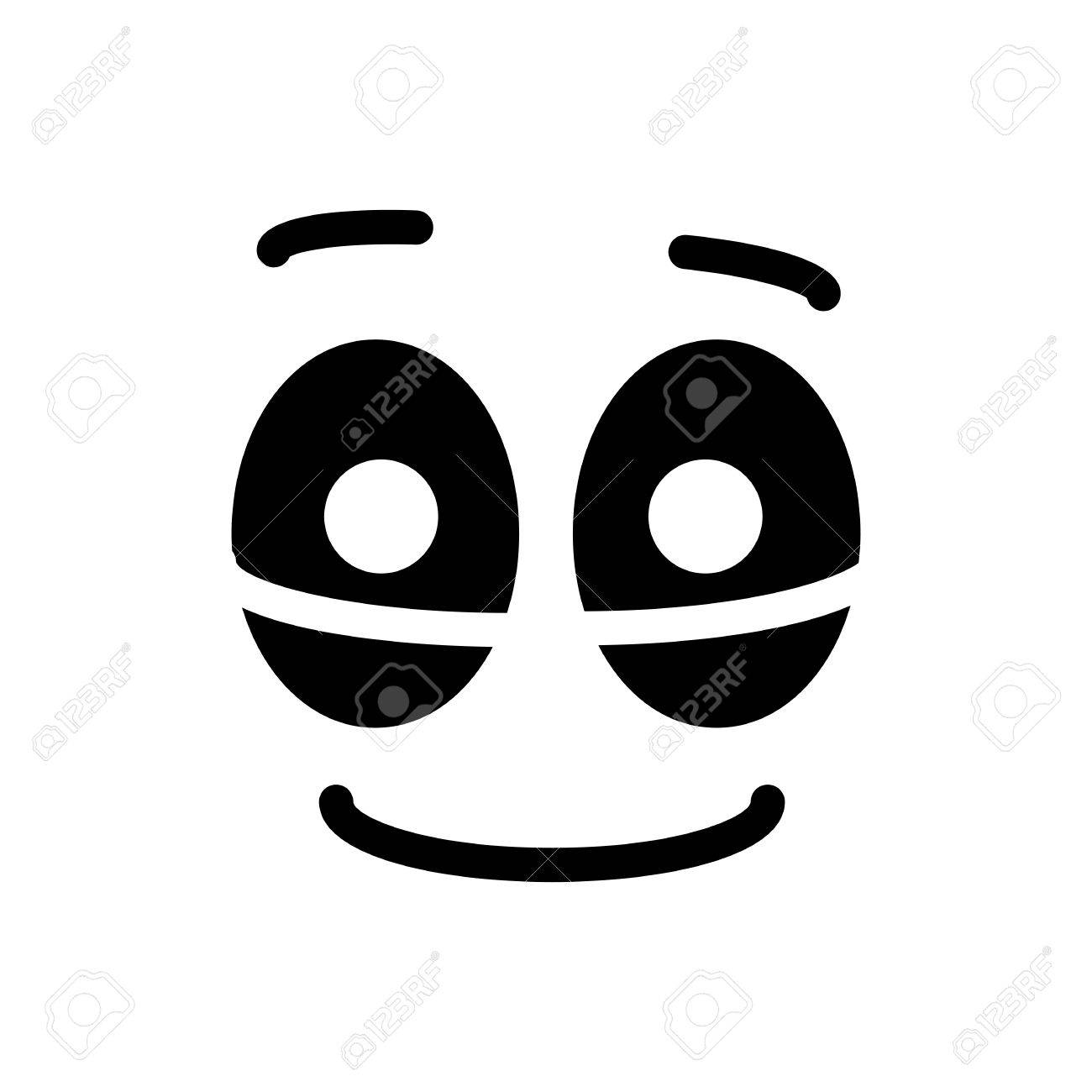 アプリと Web サイトの満足のうれしい笑顔顔絵文字ライン アート アイコン のイラスト素材 ベクタ Image