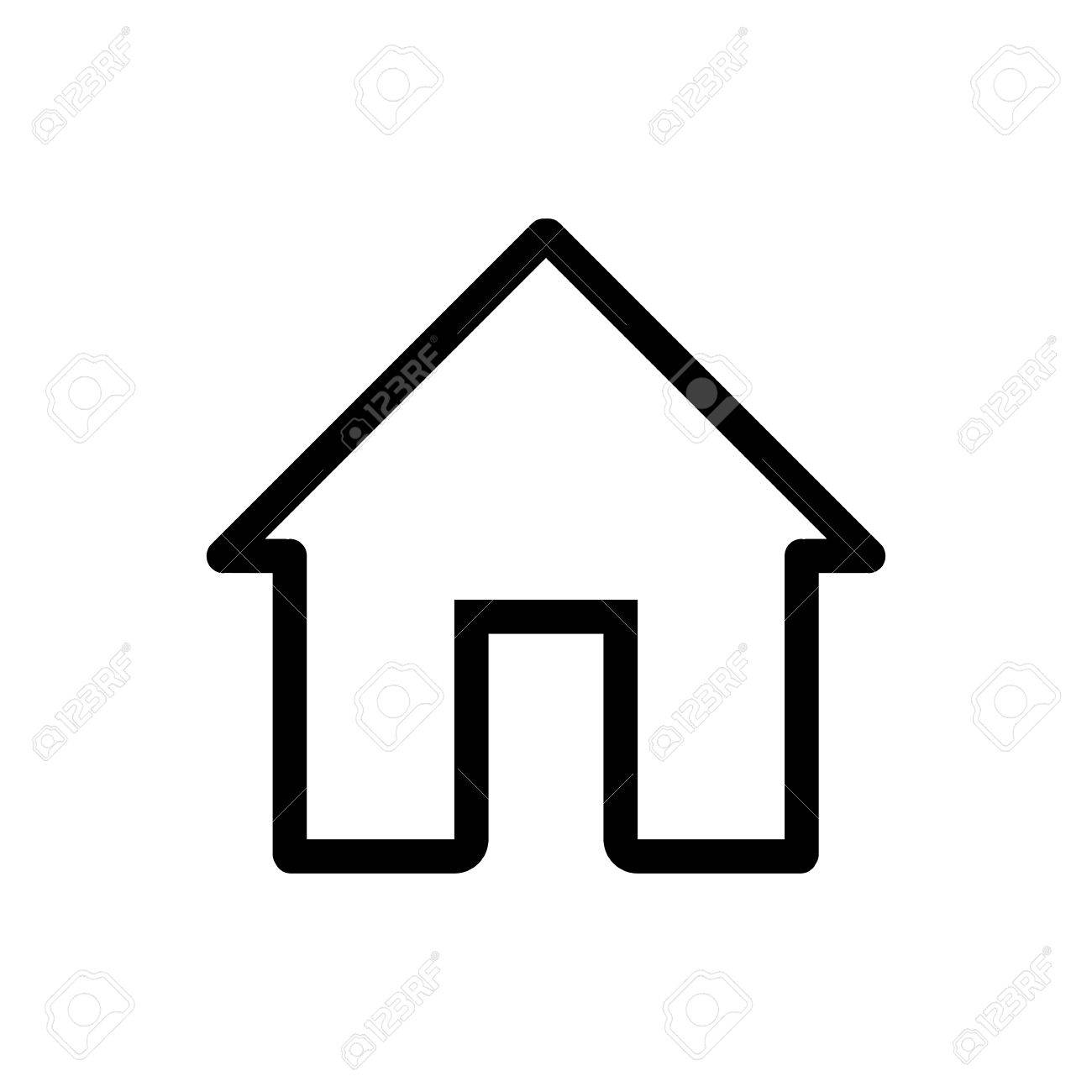 house vector icon black and white home illustration outline house vector