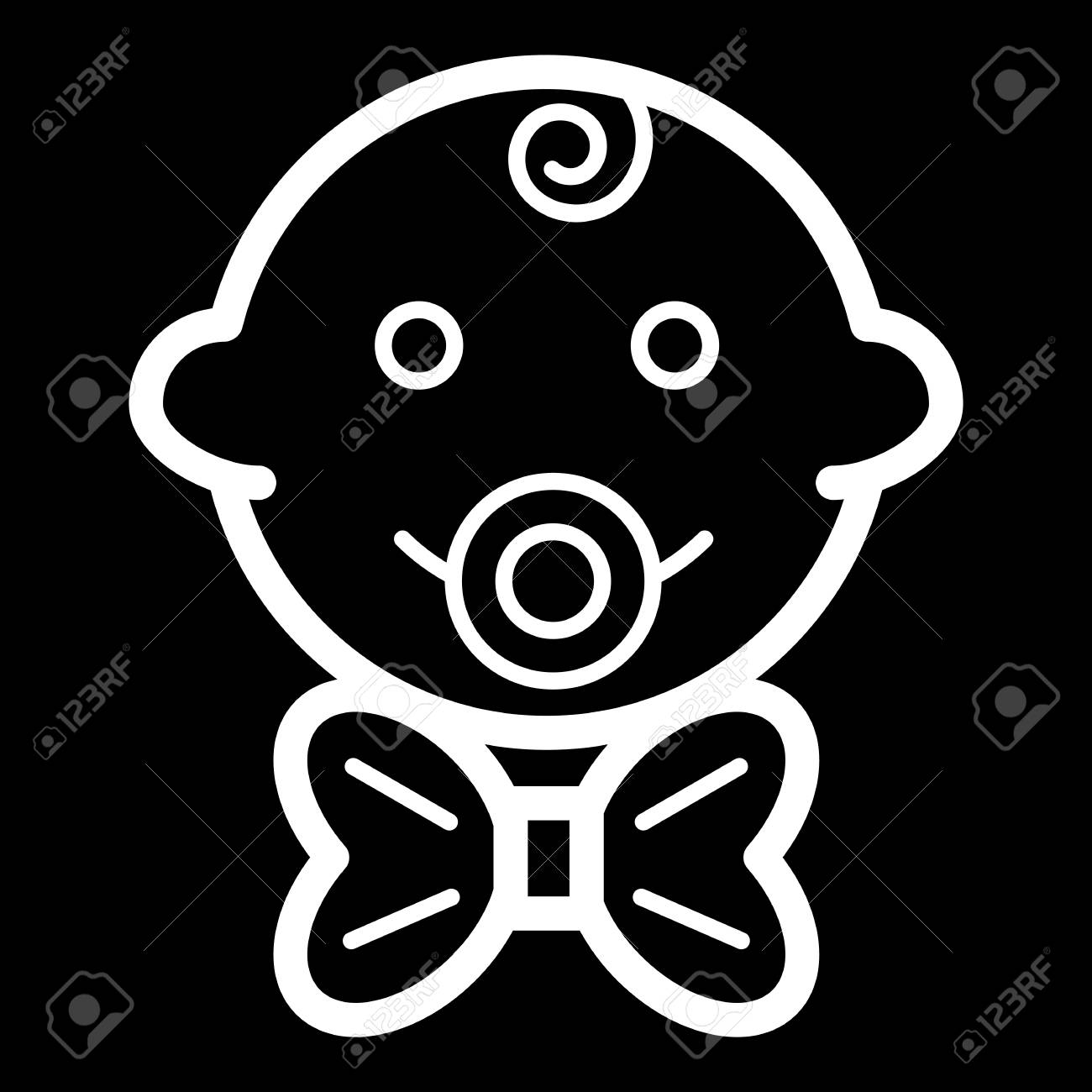 Icone De Vecteur De Bebe Garcon Illustration De Gentilhomme Noir Et Blanc Icone Lineaire Visage Souriant Bebe Contour Clip Art Libres De Droits Vecteurs Et Illustration Image