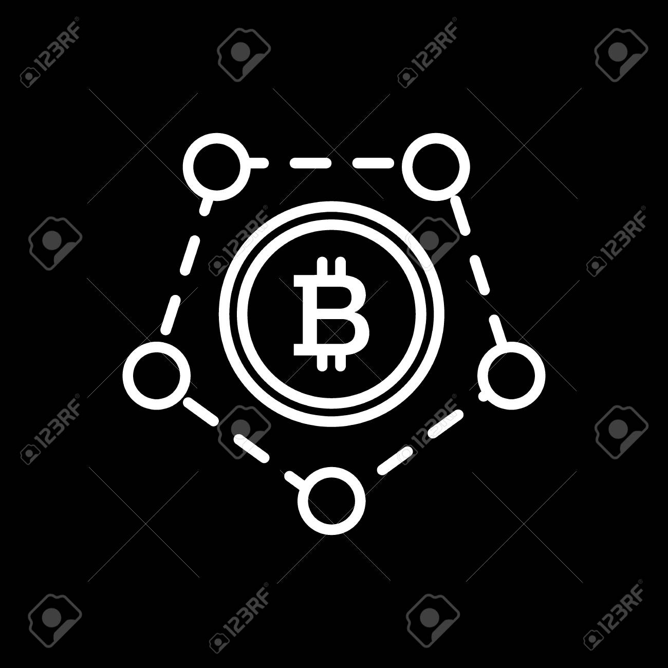 Bitcoin Blockchain Modern Technology Vector Illustration White Royalty Free Cliparts Vectors And Stock Illustration Image 112129851