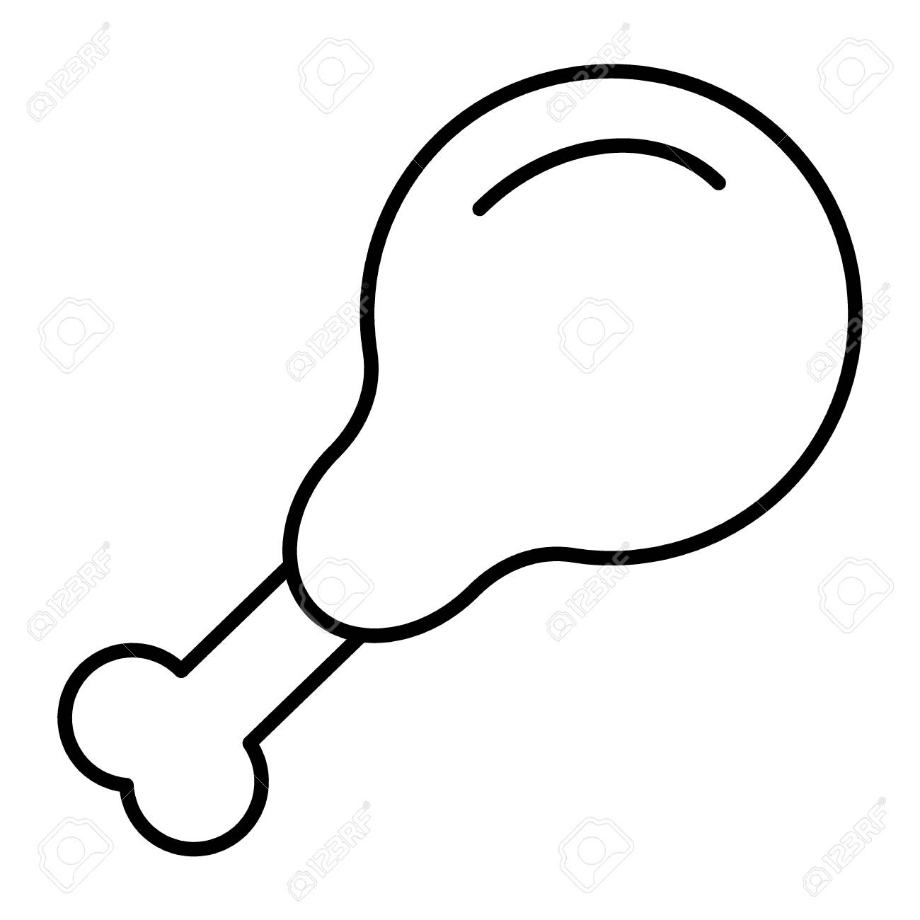 View Fried Chicken Meat Clipart Black And White Pictures