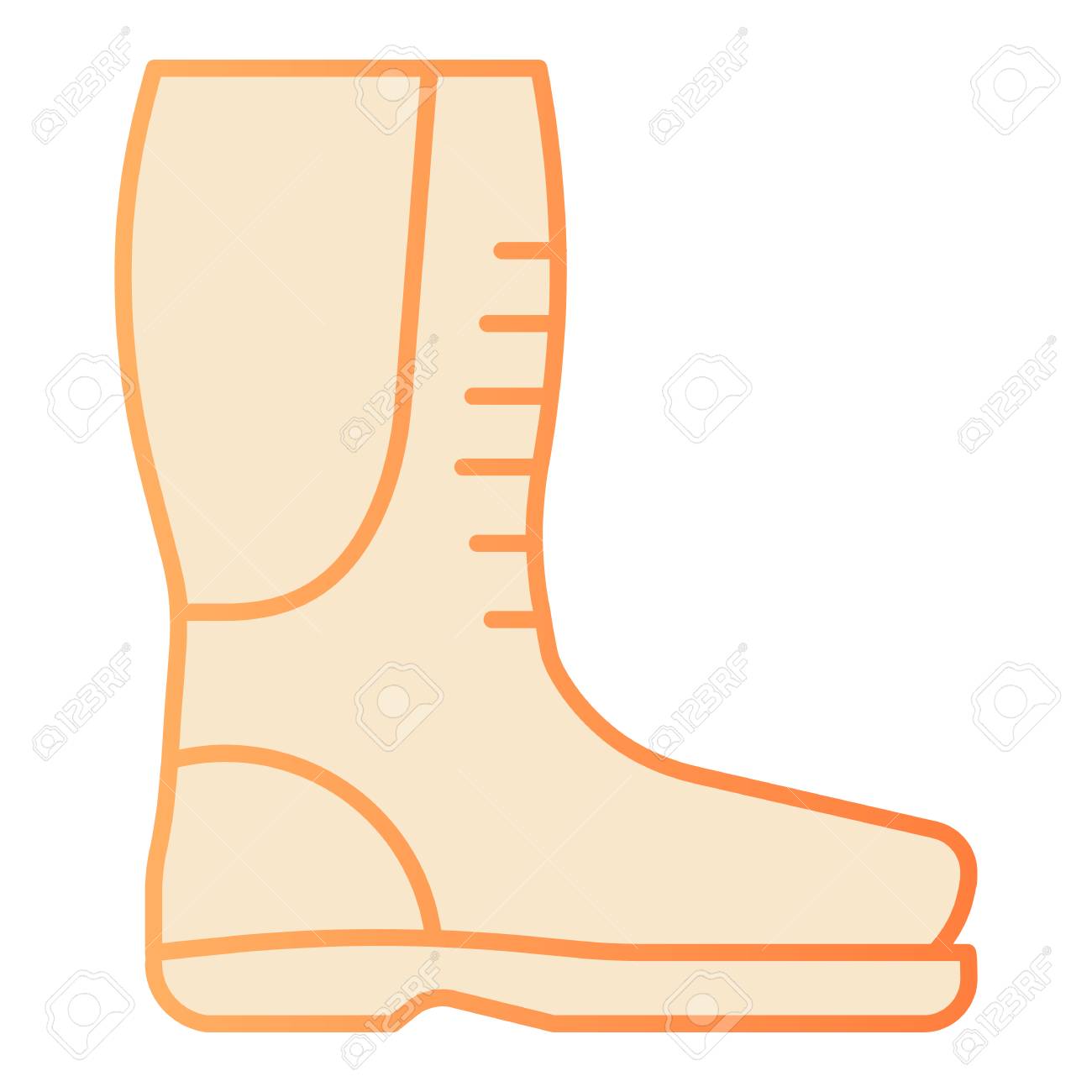 orange flat boots