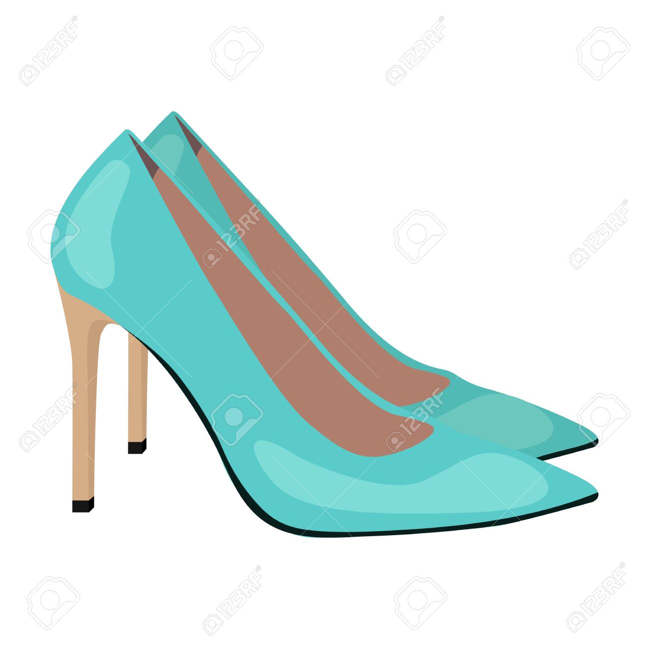 turquoise high heel shoes