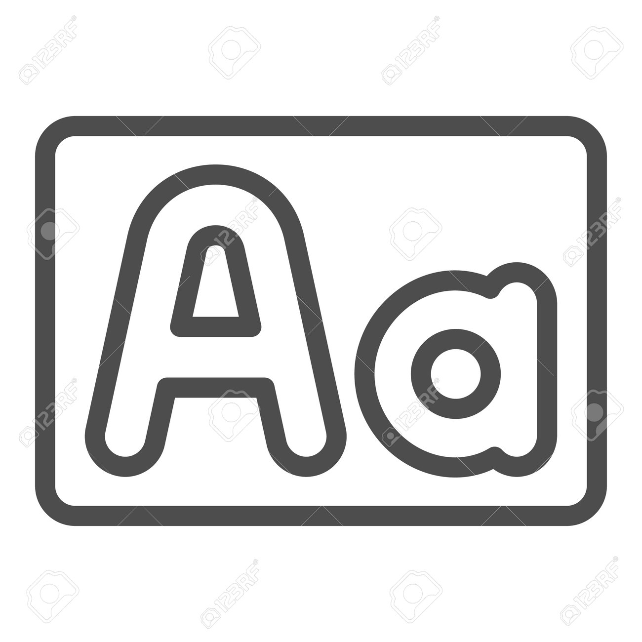 Capital And Small Letter A, Upper And Lower Case Line Icon, Letters  Concept, Alphabet Vector Sign On White Background, Outline Style Icon For  Mobile Concept And Web Design. Vector Graphics. Royalty Free, image size:1300x1300