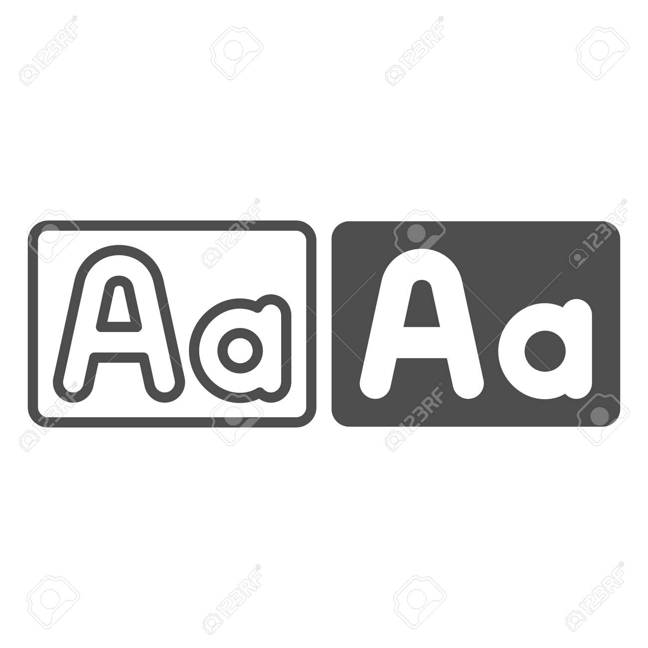 Capital And Small Letter A, Upper And Lower Case Line And Solid Icon,  Letters Concept, Alphabet Vector Sign On White Background, Outline Style  Icon For Mobile Concept And Web Design. Vector Graphics., image size:1300x1300