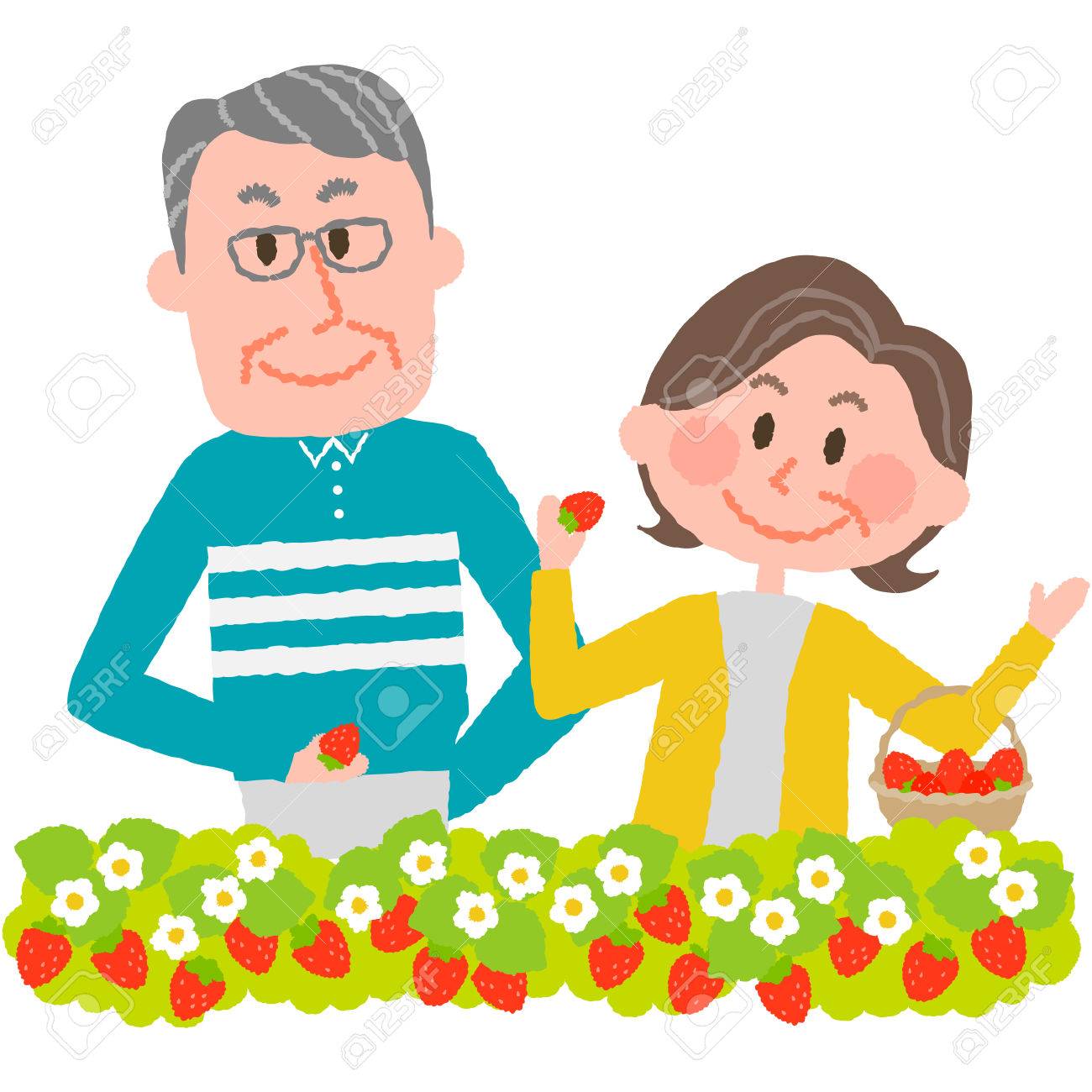 いちご狩り のイラスト素材 ベクタ Image