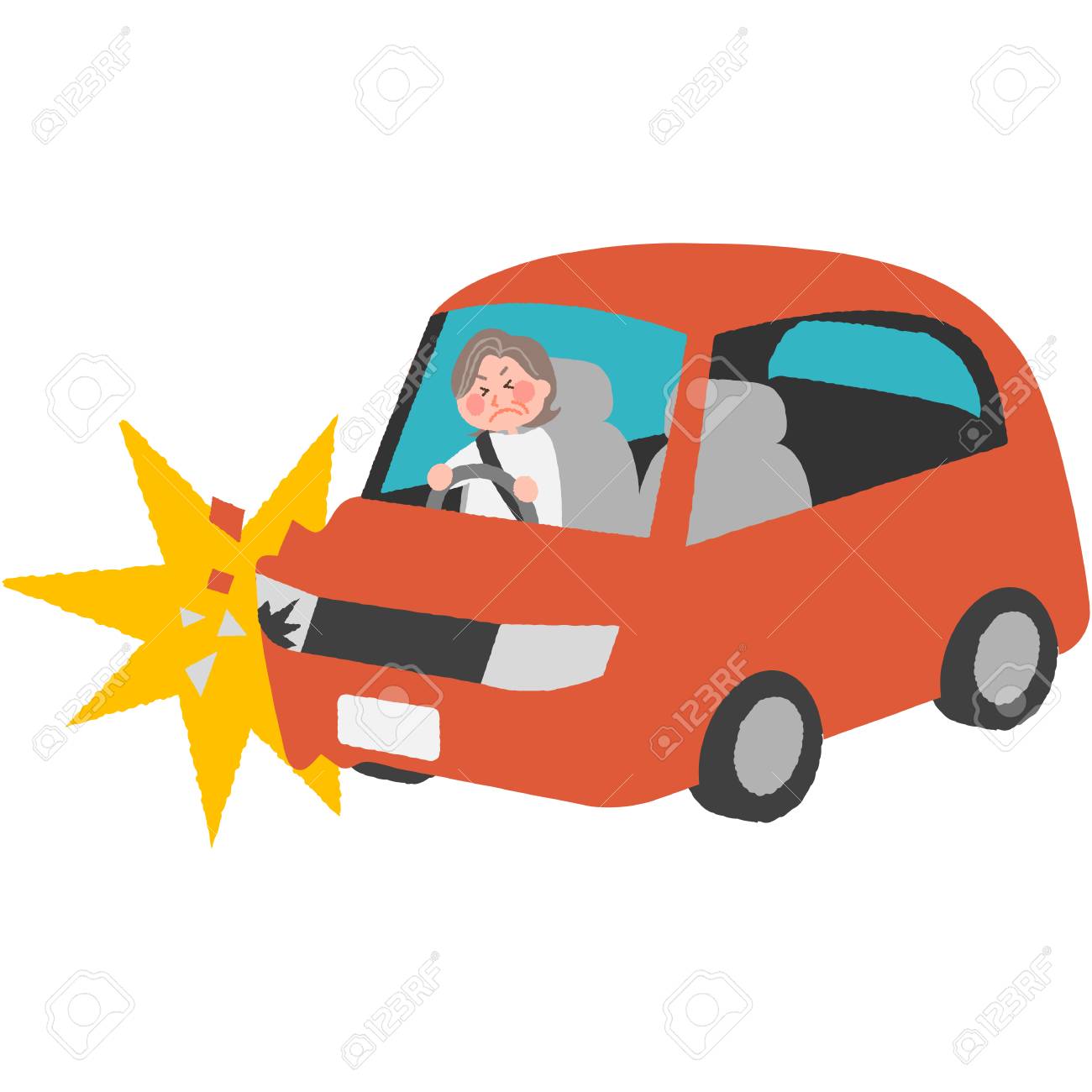 高齢者ドライバーの交通事故のベクトル イラストのイラスト素材 ベクタ Image