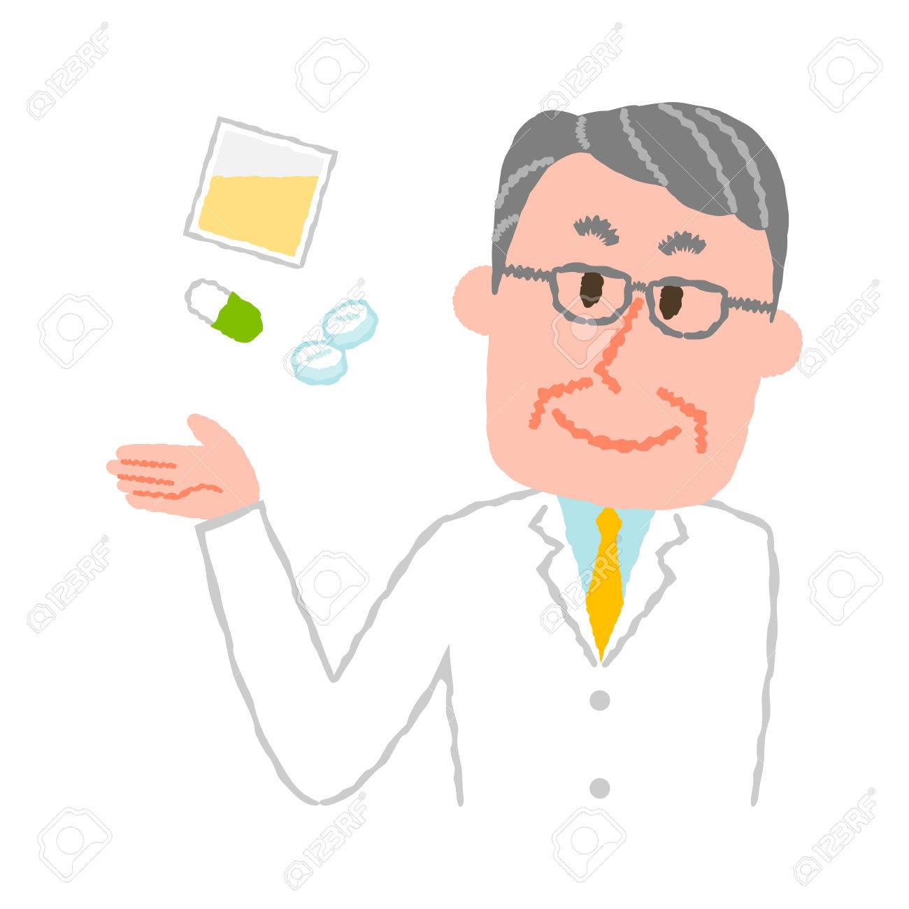高齢者男性薬剤師のベクトル イラストのイラスト素材 ベクタ Image