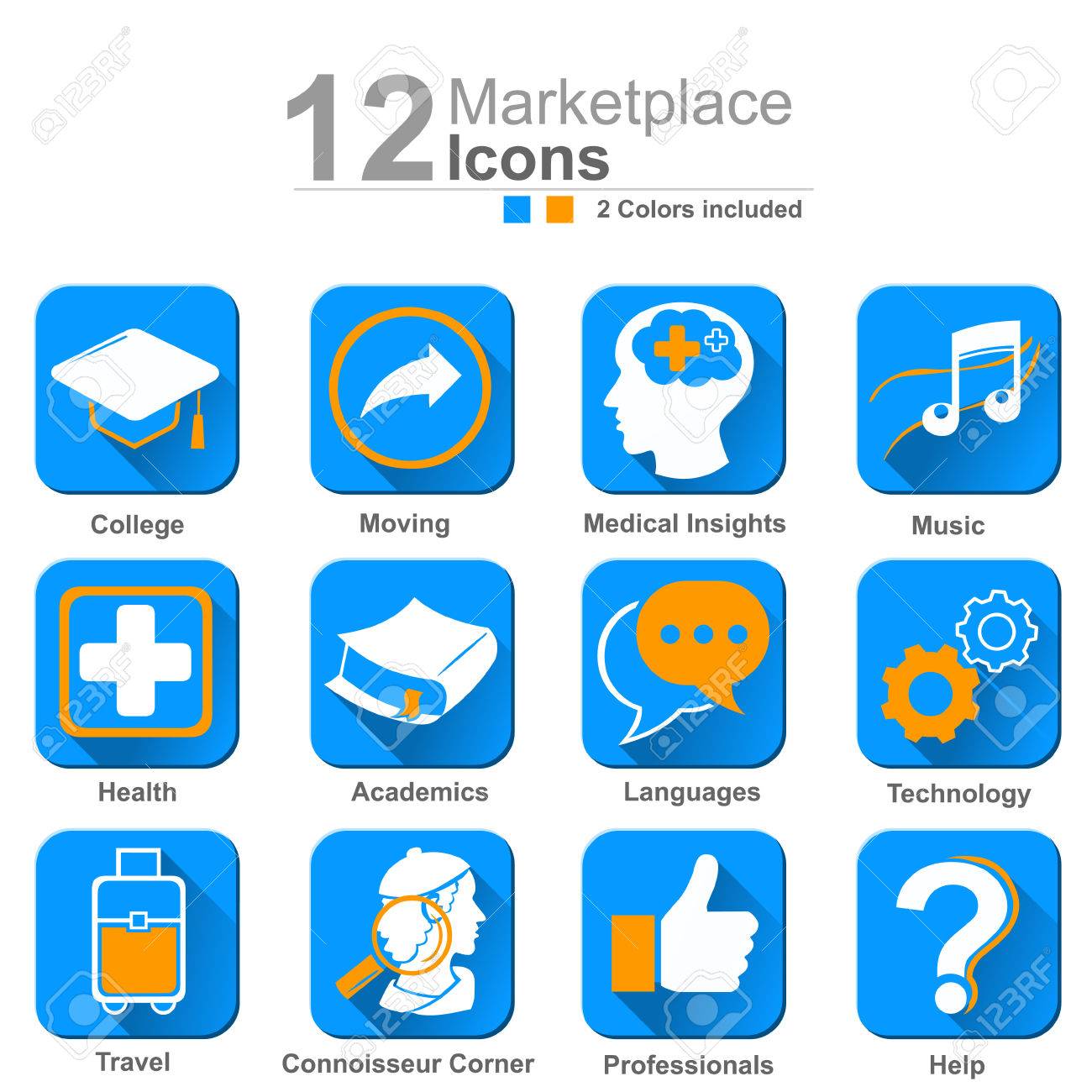 마켓 플레이스 아이콘을 설정 로열티 무료 사진, 그림, 이미지 그리고 스톡포토그래피. Image 68964812