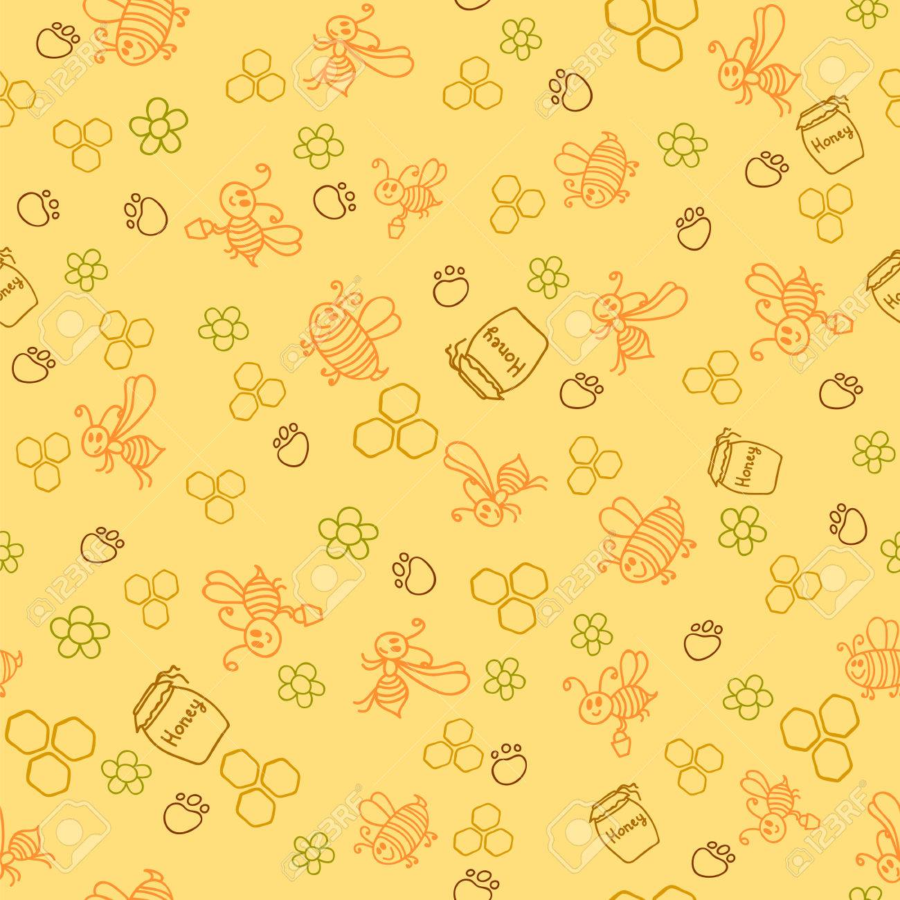 蜂の巣の蜂蜜の蜂とのシームレスなパターン ベクトル イラストのイラスト素材 ベクタ Image 蜂の巣の蜂蜜の蜂とのシームレスなパターン ベクトル イラストのイラスト素材 ベクタ Image
