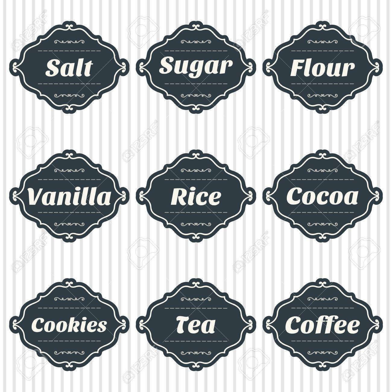 Food Storage Labels Kitchen Food Storage Tags Collection Vector