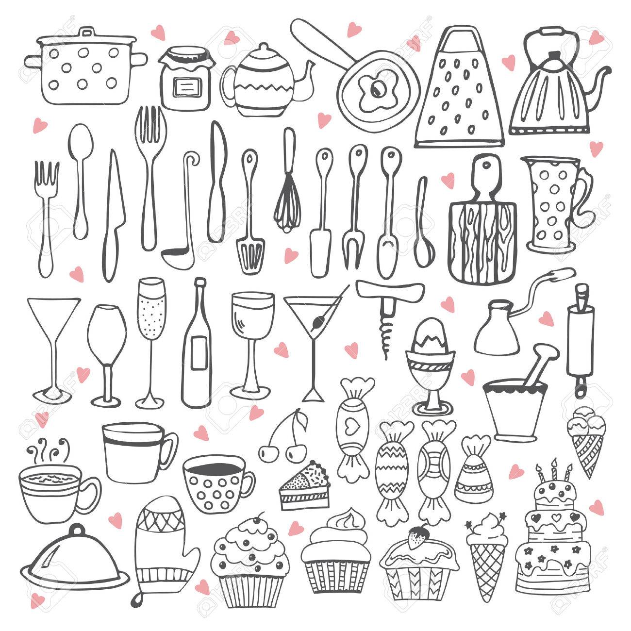 Kitchen Utensils Collection Illustration Royalty Free Cliparts Vectors And Stock Illustration Image