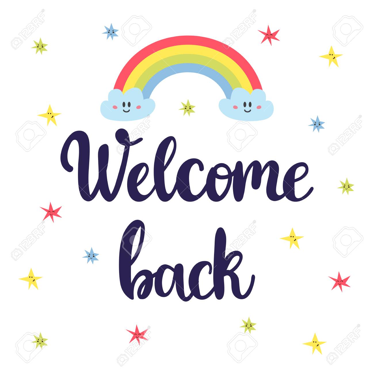 Willkommen Zuruck Inspirationszitat Handgezeichnete Schriftzuge Motivplakat Vektor Illustration Lizenzfrei Nutzbare Vektorgrafiken Clip Arts Illustrationen Image 79506814