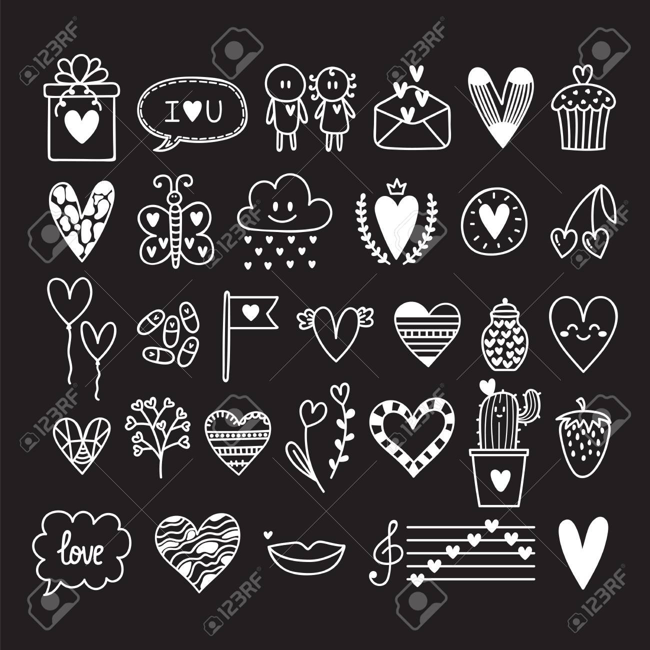 かわいいロマンチックな落書き要素の手描きセット 愛の概念 結婚式やバレンタインデーのデザインのためのスケッチコレクション ベクトルイラストのイラスト素材 ベクタ Image かわいいロマンチックな落書き要素の手描きセット 愛の概念 結婚式やバレンタインデーのデザインのためのスケッチコレクション ベクトルイラストのイラスト素材 ベクタ Image
