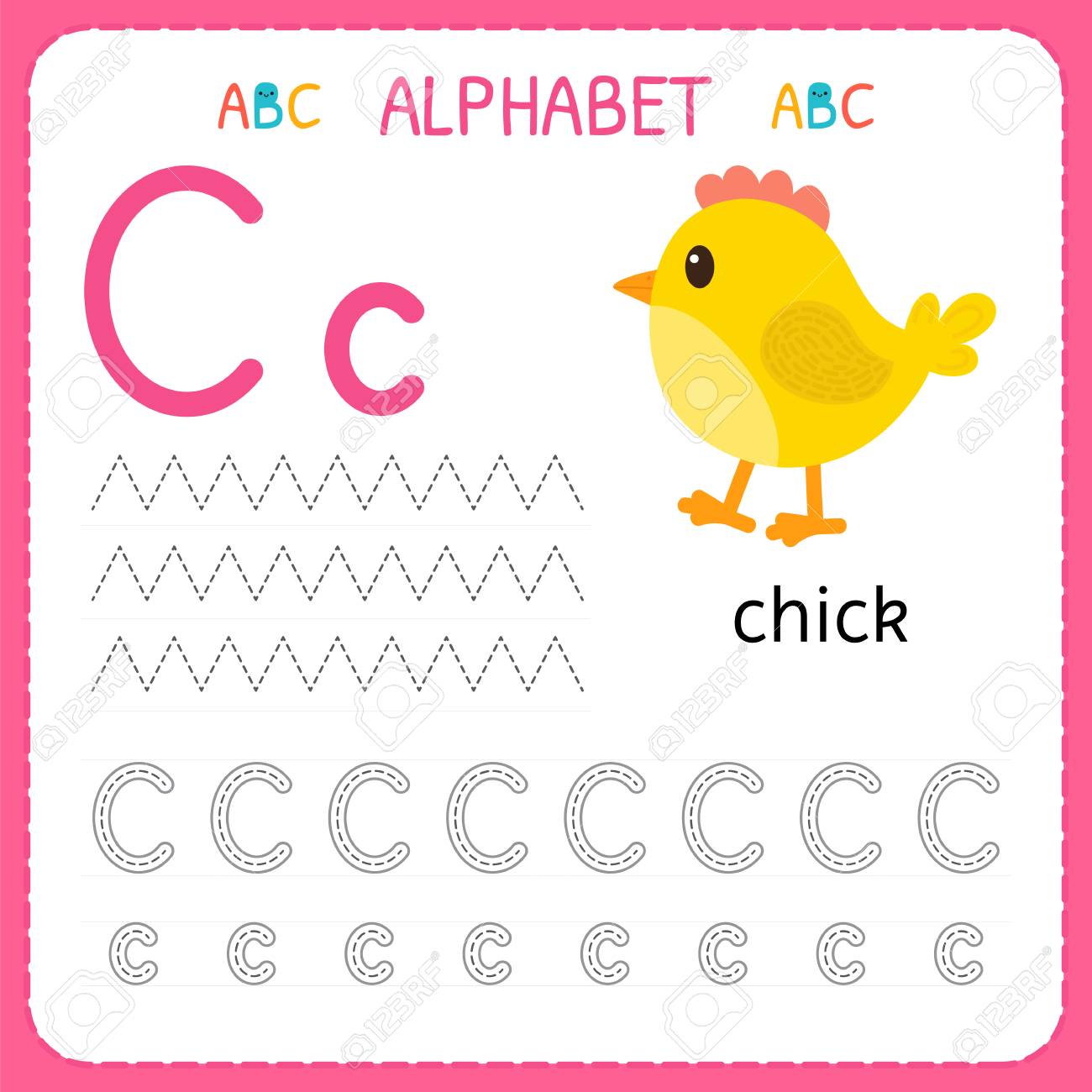 alphabet-tracing-worksheet-for-preschool-and-kindergarten-writing-practice-letter-c-exercises-for-kids-vector-illustration-royalty-free-svg-cliparts-vectors-and-stock-illustration-image-98899771
