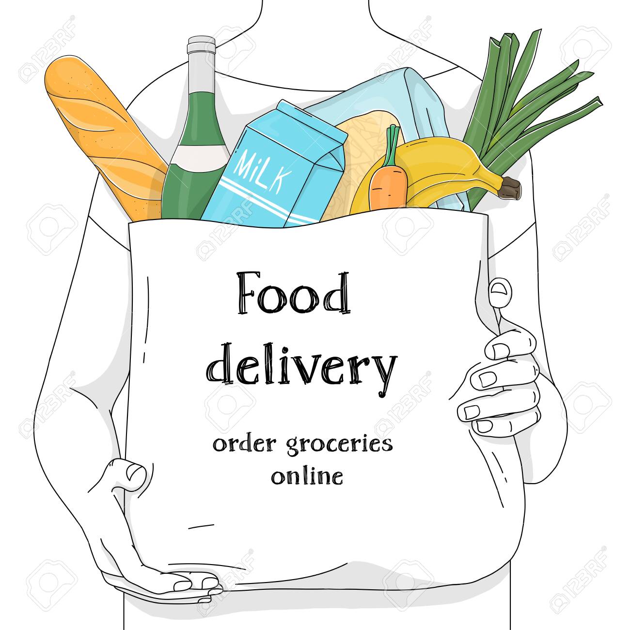 groceries in a bolsa