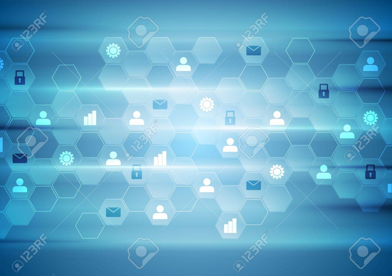 Blue tech communication abstract background. Vector design - 47703282 Blue tech communication abstract background. Vector design - 47703282
