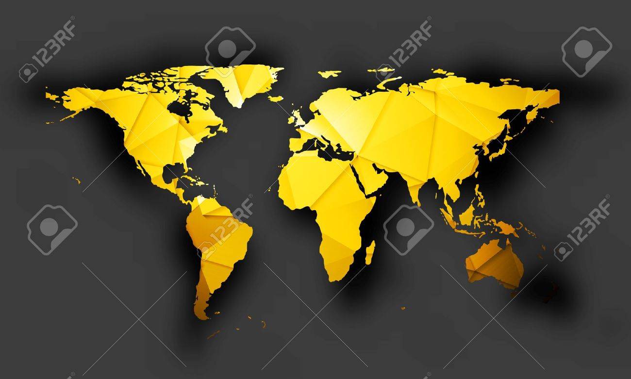 Bright orange polygonal world map with shadow on dark background. Vector graphic design - 51309939 Bright orange polygonal world map with shadow on dark background. Vector graphic design - 51309939
