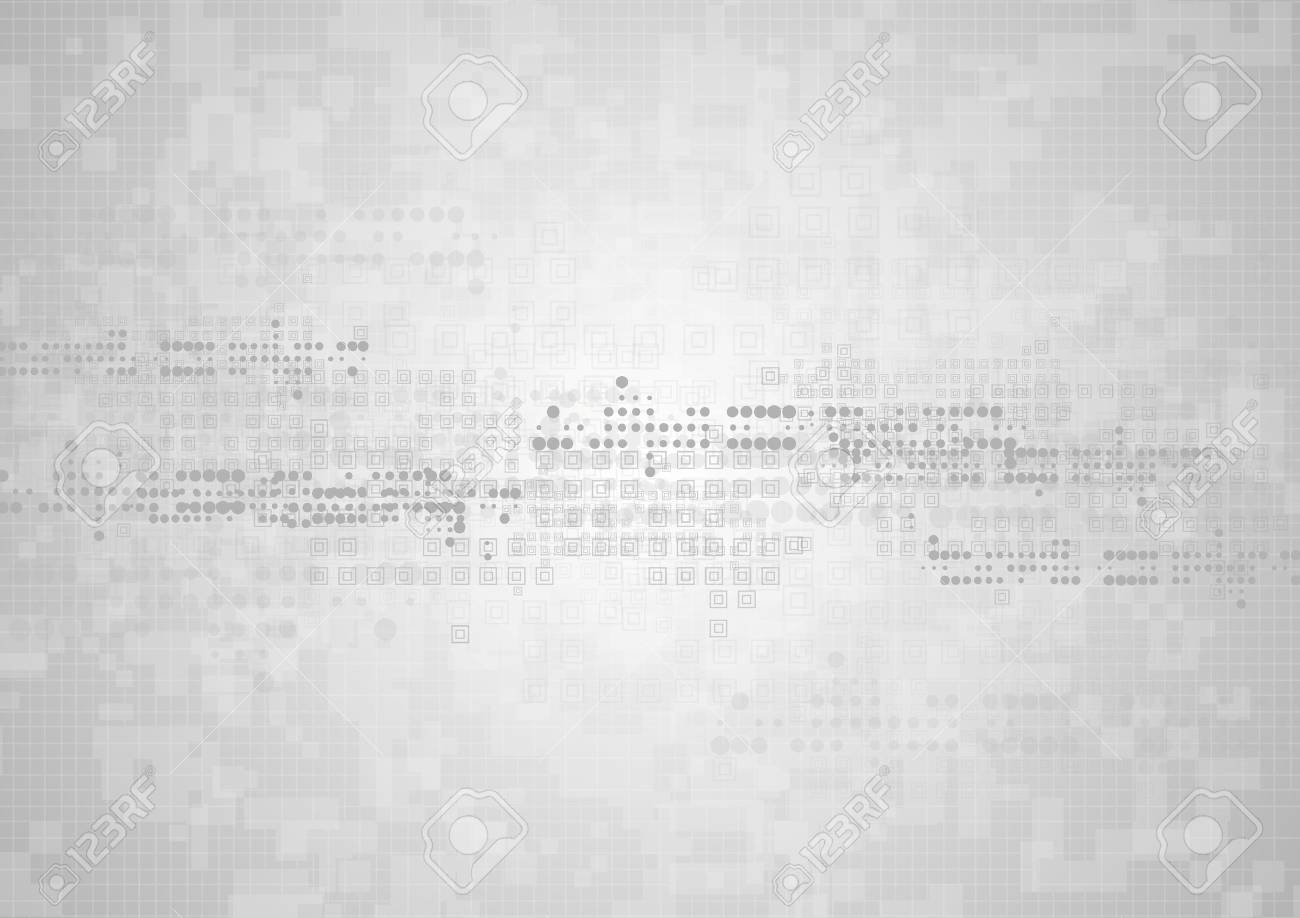 Hi-tech geometric grey abstract background. Vector graphic technology design with squares and circles - 54364466 Hi-tech geometric grey abstract background. Vector graphic technology design with squares and circles - 54364466
