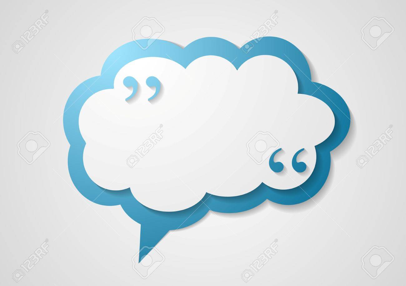 Blue cloud speech bubble with commas, quote abstract background. Vector dialog cloud graphic design - 57170952 Blue cloud speech bubble with commas, quote abstract background. Vector dialog cloud graphic design - 57170952