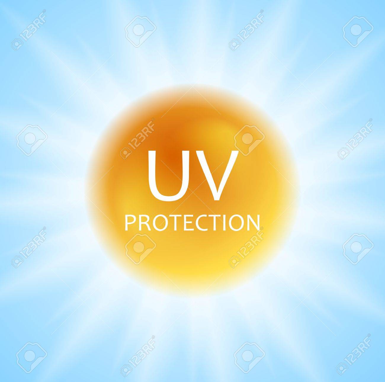 UV protection concept design with shiny sun and sunlight. Vector background - 60694166 UV protection concept design with shiny sun and sunlight. Vector background - 60694166