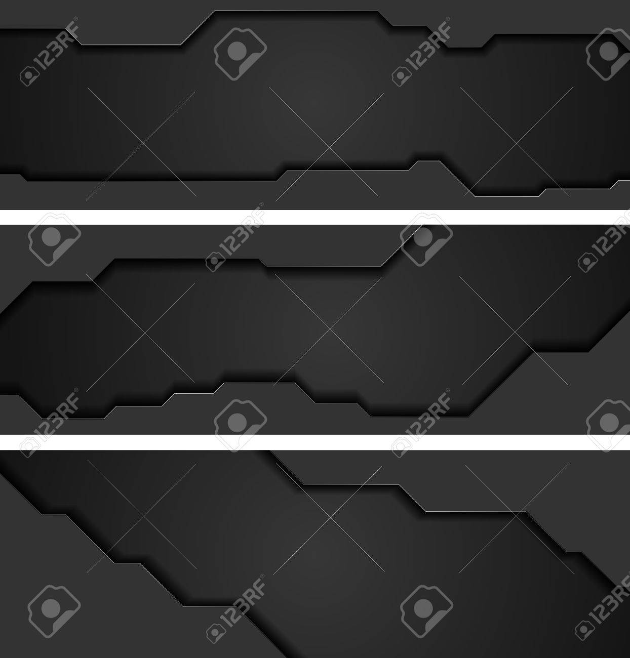 黒の抽象概念ハイテク Web ヘッダー 暗いグラデーション ベクター バナー デザイン のイラスト素材 ベクタ Image
