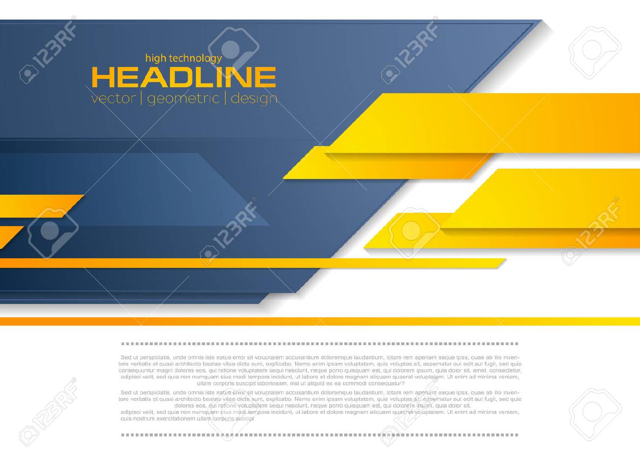 Blue orange tech business brochure corporate background. Vector template design - 69055203 Blue orange tech business brochure corporate background. Vector template design - 69055203