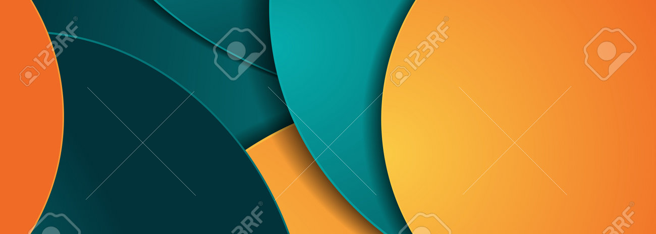 Turquoise and orange geometric wavy abstract tech background. Corporate vector banner design - 169078159 Turquoise and orange geometric wavy abstract tech background. Corporate vector banner design - 169078159