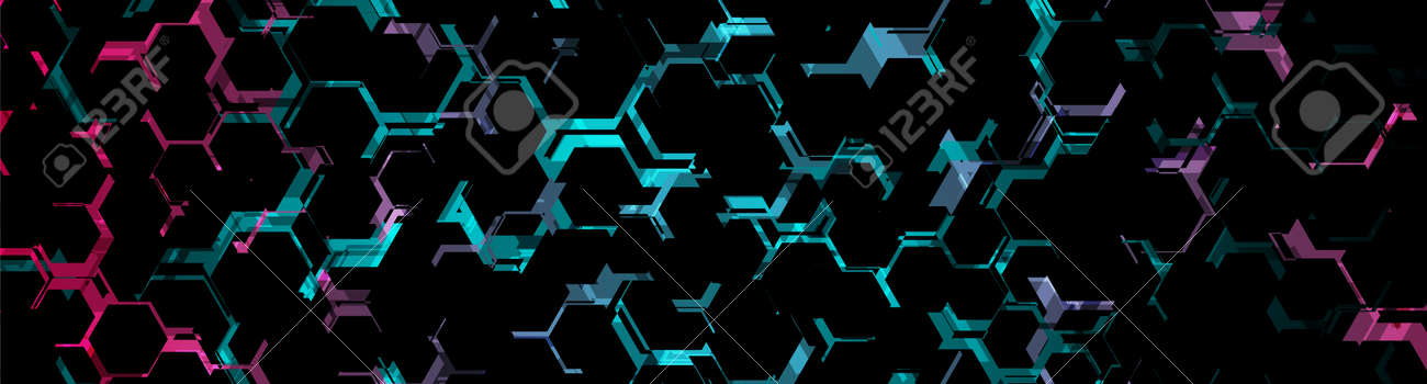 Abstract blue purple neon hexagonal pattern background. Geometric vector banner design - 169078222 Abstract blue purple neon hexagonal pattern background. Geometric vector banner design - 169078222