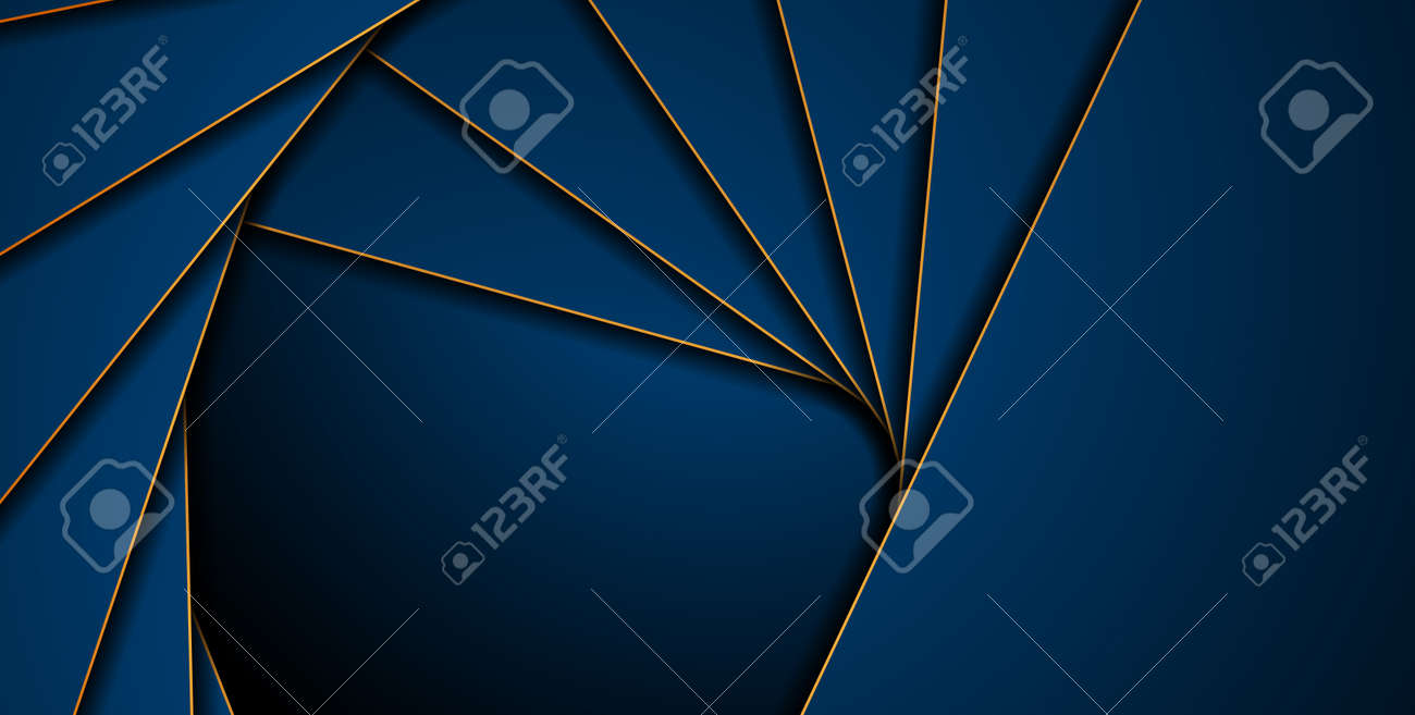 Dark blue corporate abstract background with golden lines. Vector design - 169078223 Dark blue corporate abstract background with golden lines. Vector design - 169078223