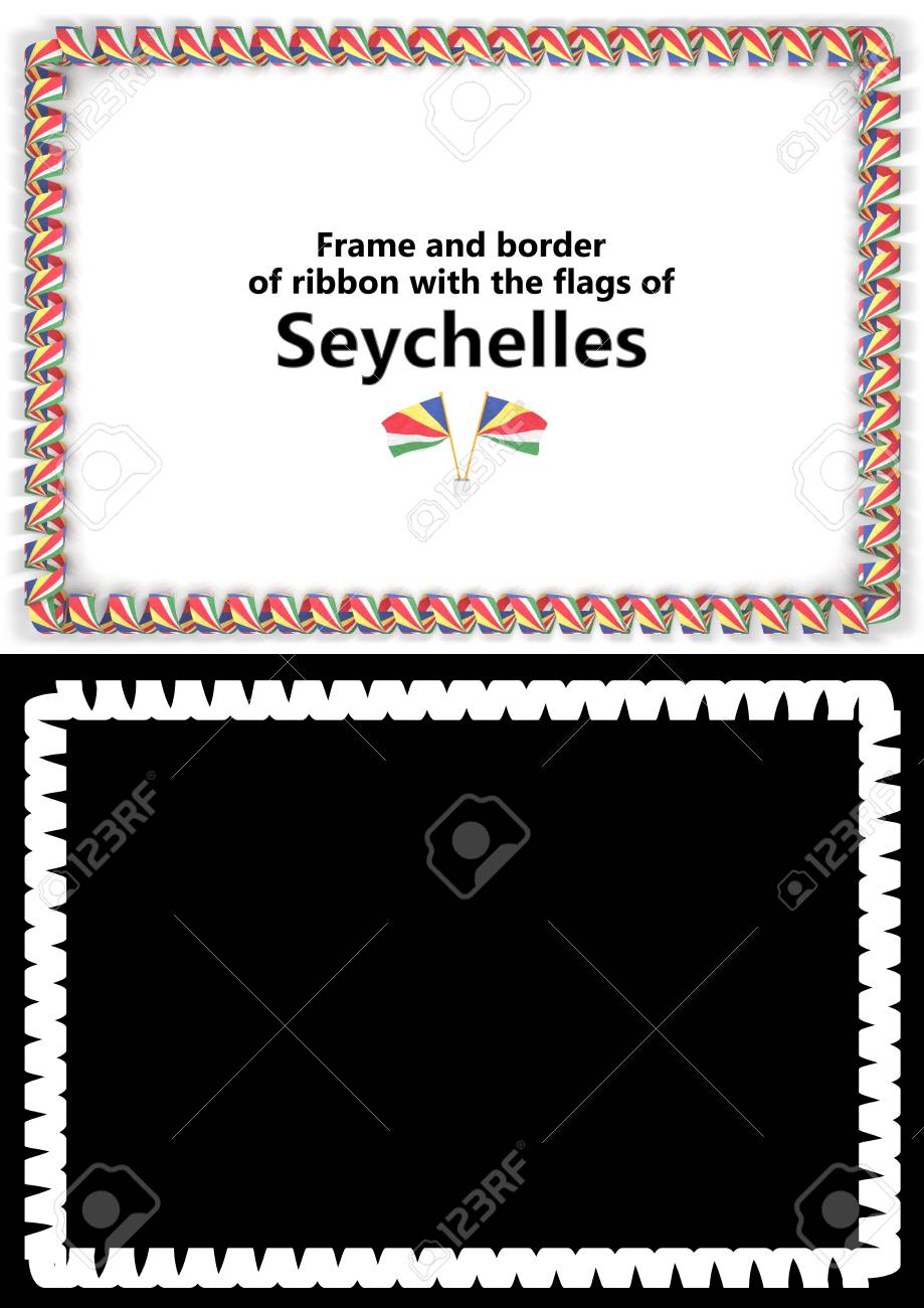 frame and border of ribbon with the seychelles flag for diplomas congratulations certificates