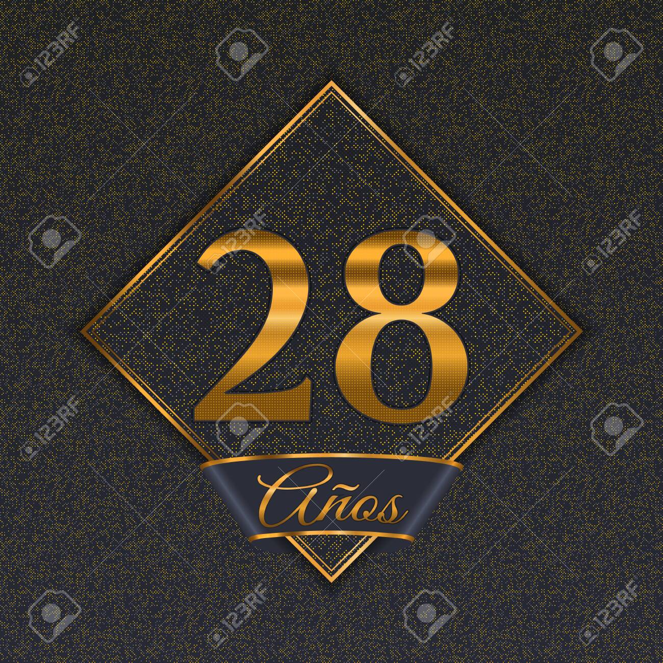 Spanish Golden Number Twenty Eight Years 28 Years Celebration Royalty Free Cliparts Vectors And Stock Illustration Image 127599985