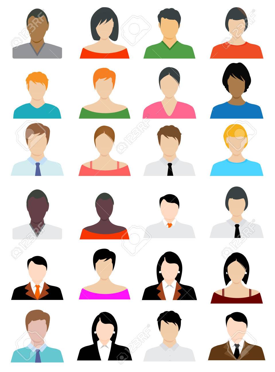 フラット アイコン アバター フラット デザインのセット のイラスト素材 ベクタ Image