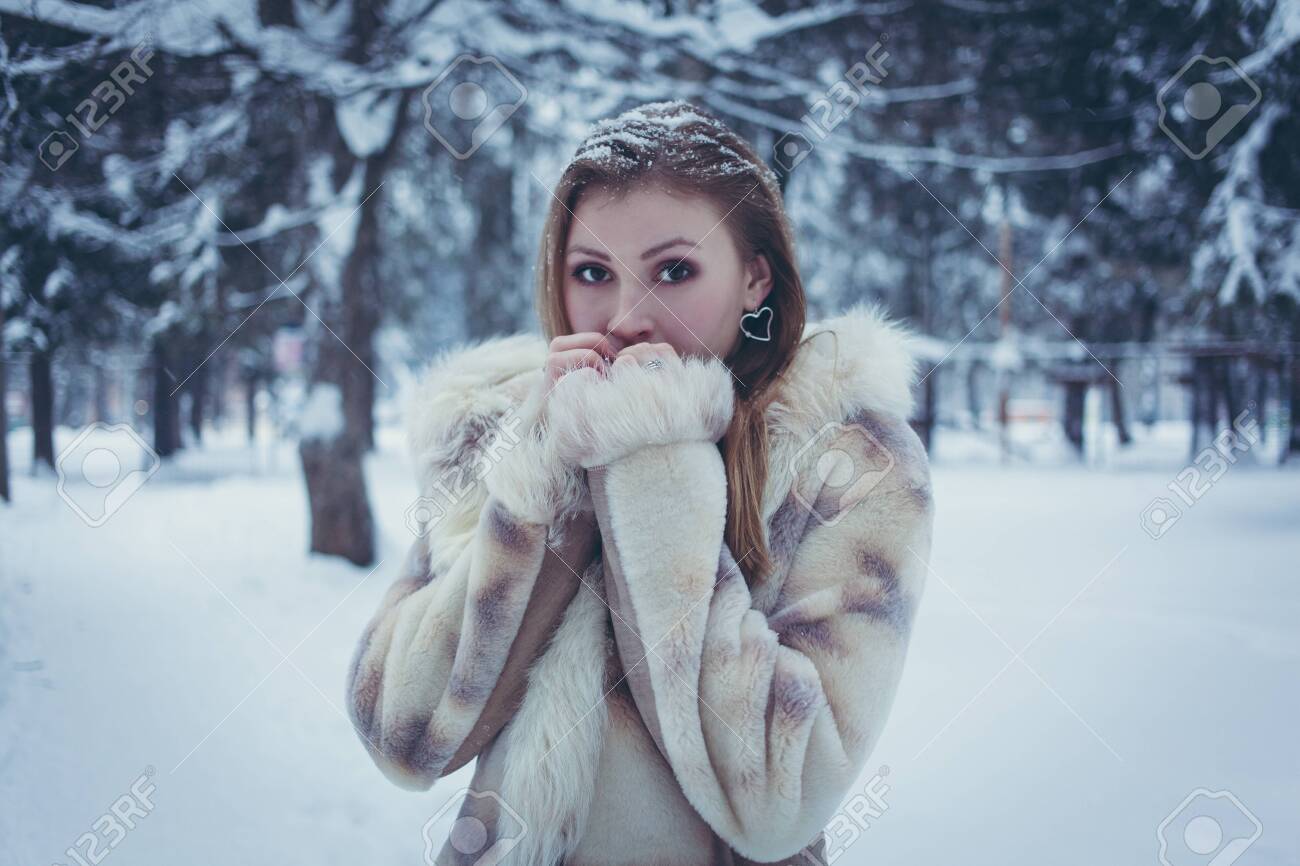 snow fur coat