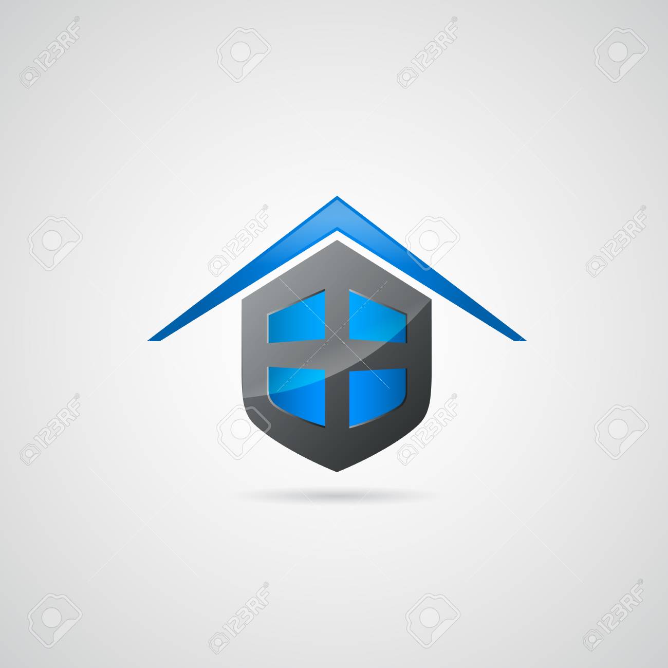 home shield symbol logo royalty free cliparts vectors and stock