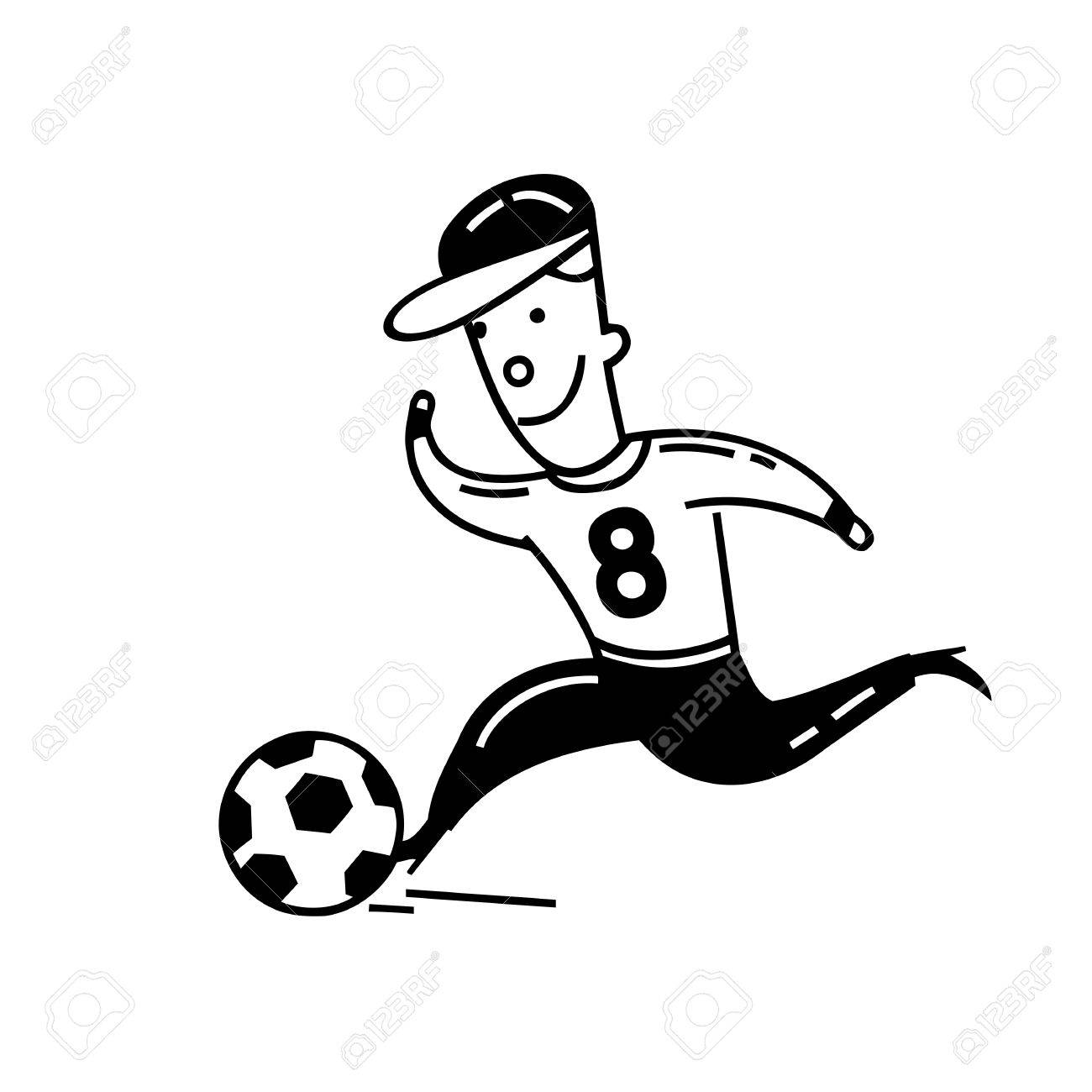 サッカー少年 漫画のベクトル図です のイラスト素材 ベクタ Image