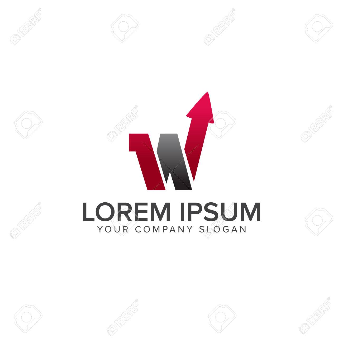 letter w arrow logo design concept template royalty free cliparts