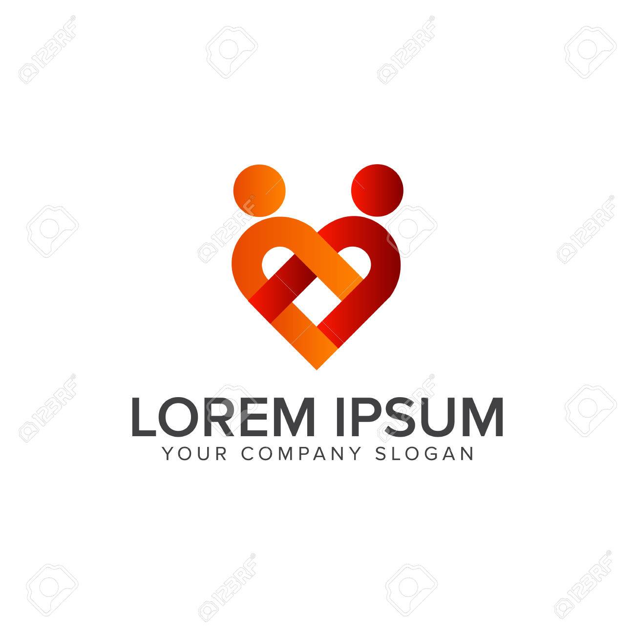 couple people love logo design concept template stock vector 82888655