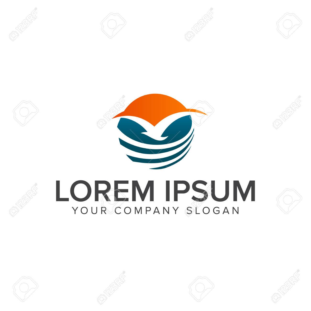 bird sunrise logo design concept template - 82888813 bird sunrise logo design concept template - 82888813