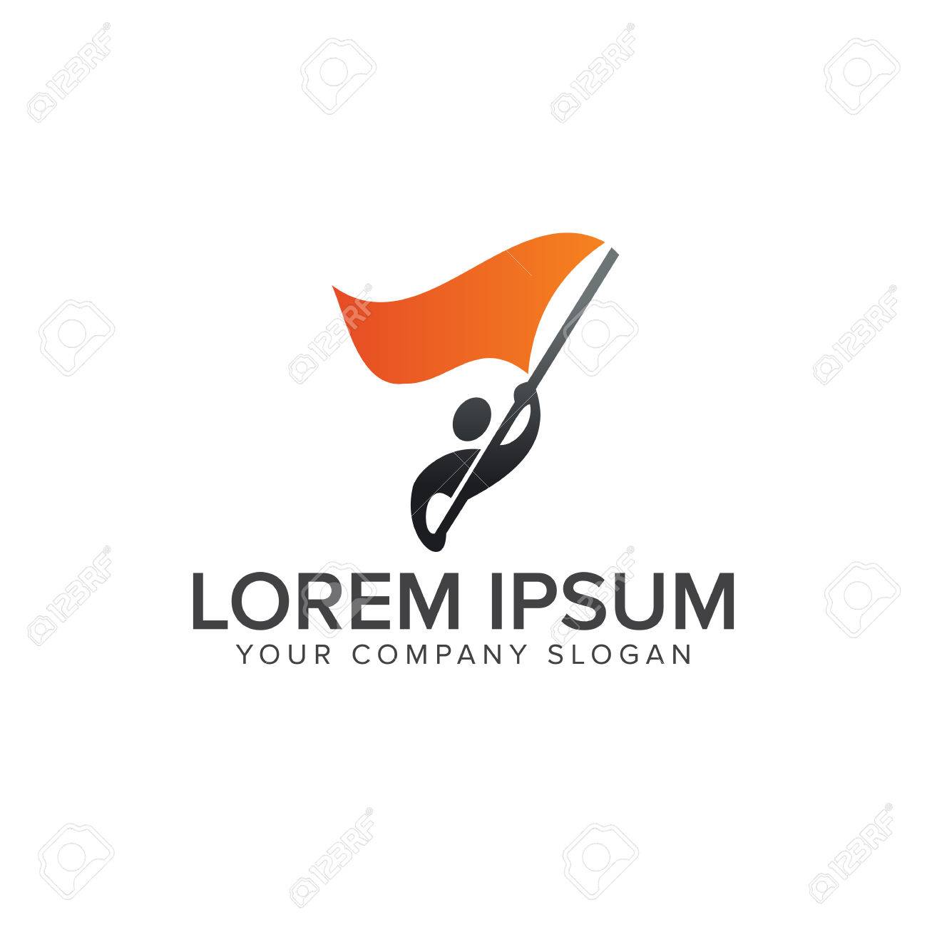 people with flag logos freedom logo design concept template people template