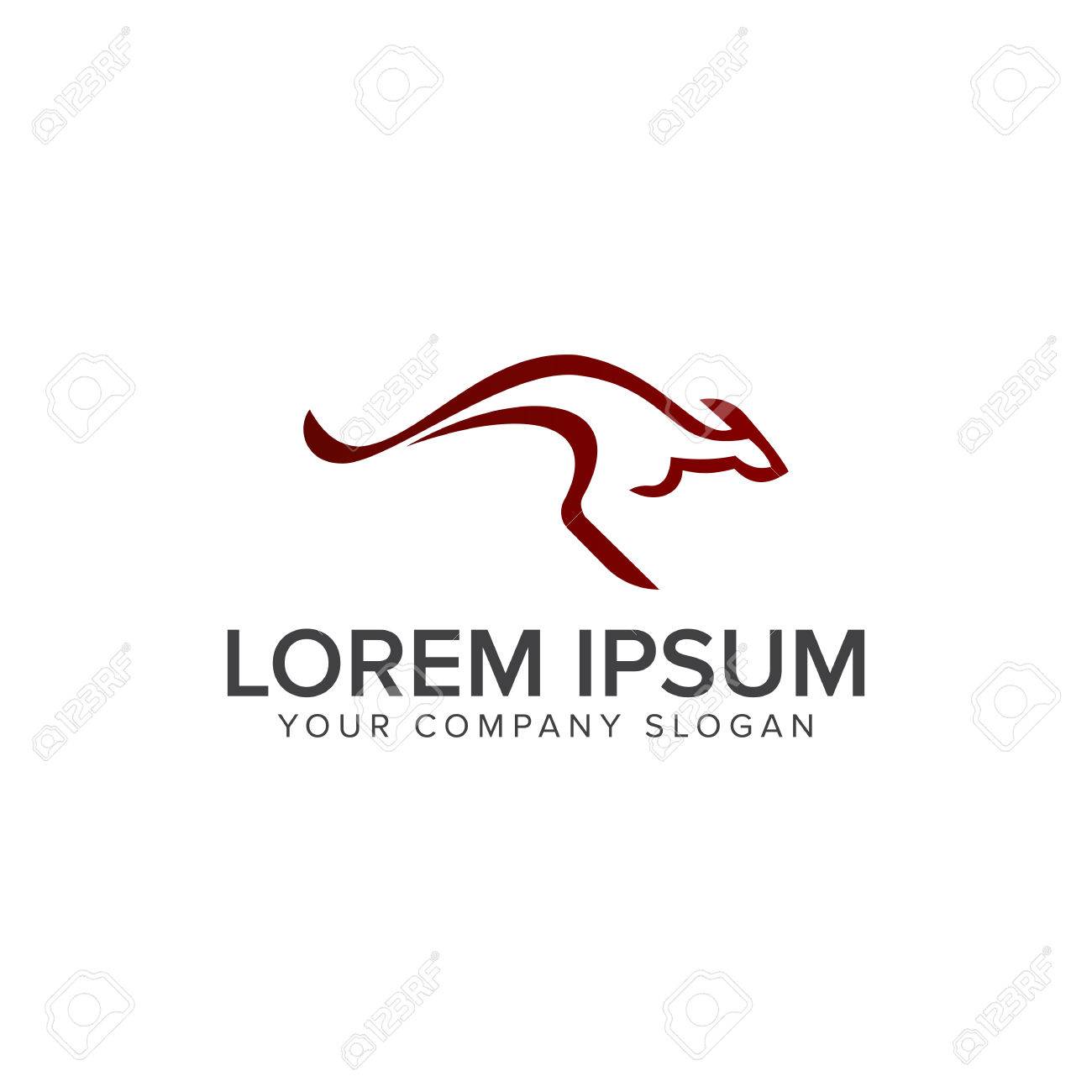 kangaroo logo design concept template royalty free cliparts vectors kangaroo template
