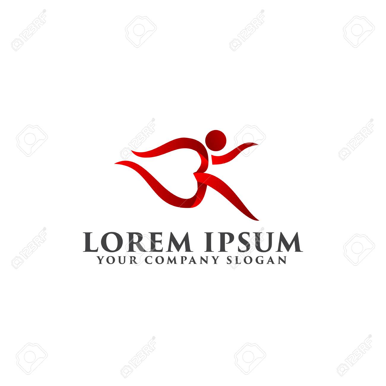 run people logo sports logo design concept template royalty free