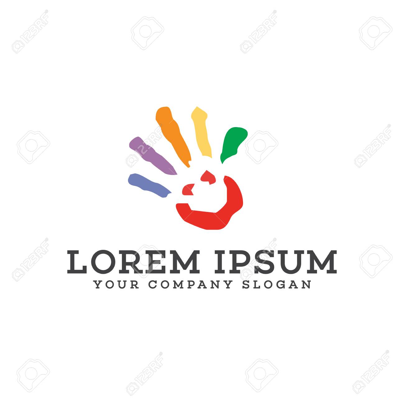 Childcare logo. Hand people logo design concept template - 83311113 Childcare logo. Hand people logo design concept template - 83311113