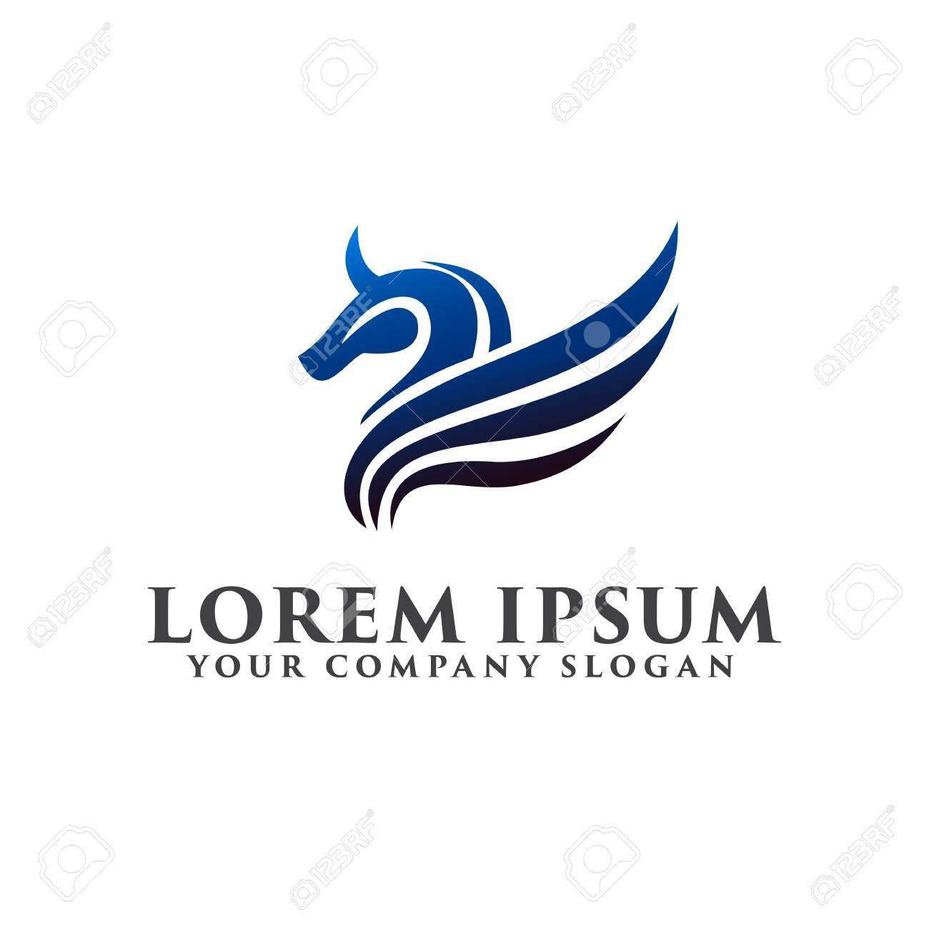 horse wing logo luxury design concept template royalty free horse template